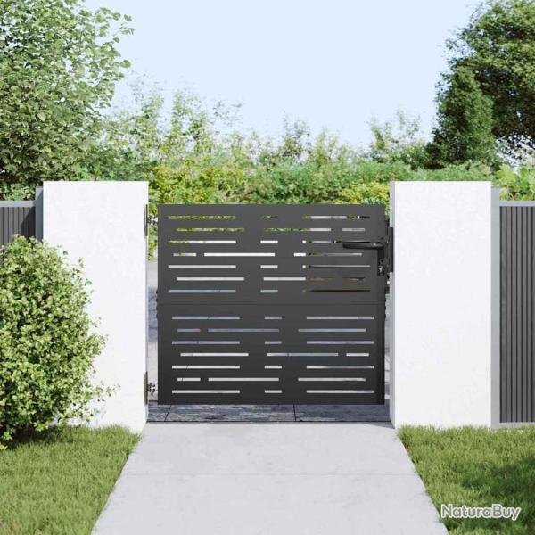 Porte de Jardin Noir 105 x 100 cm Acier peint par poudre