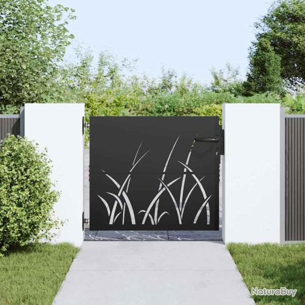 Porte de Jardin Noir 105 x 100 cm Acier peint par poudre
