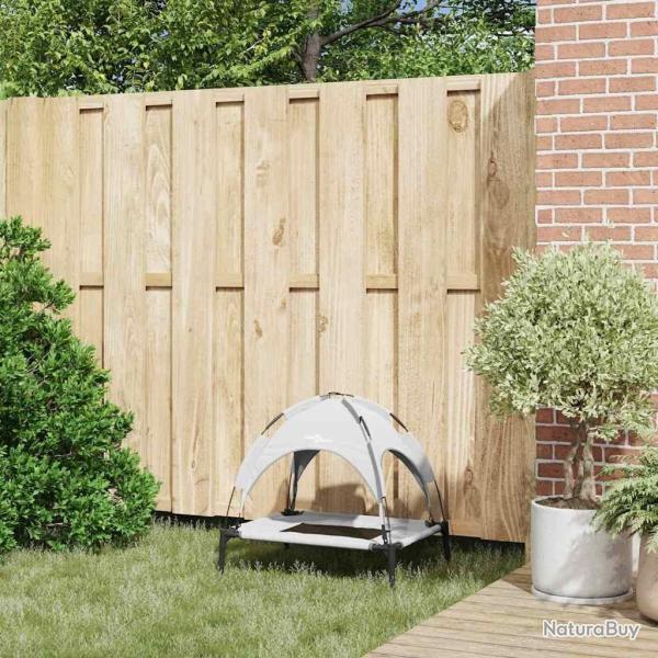 Lit de chien sur�lev� avec toit amovible Gris argent Acier