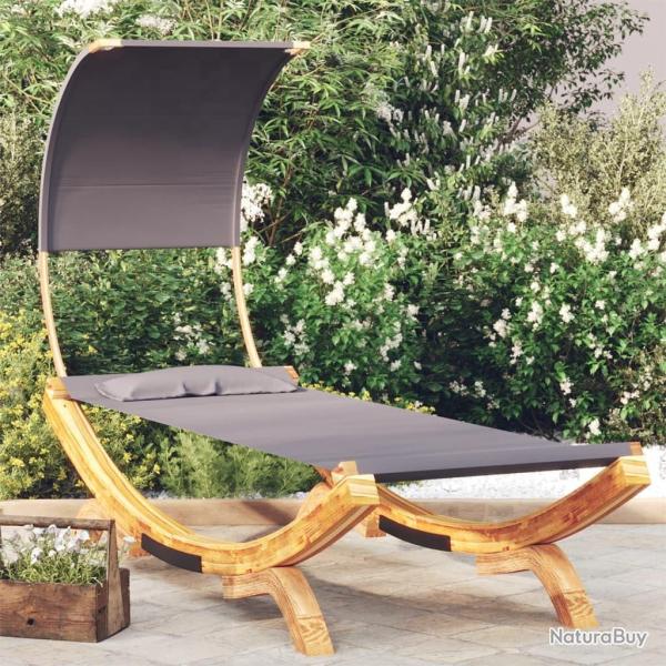Lit repos et auvent 100x200x126 cm Bois courb� Anthracite