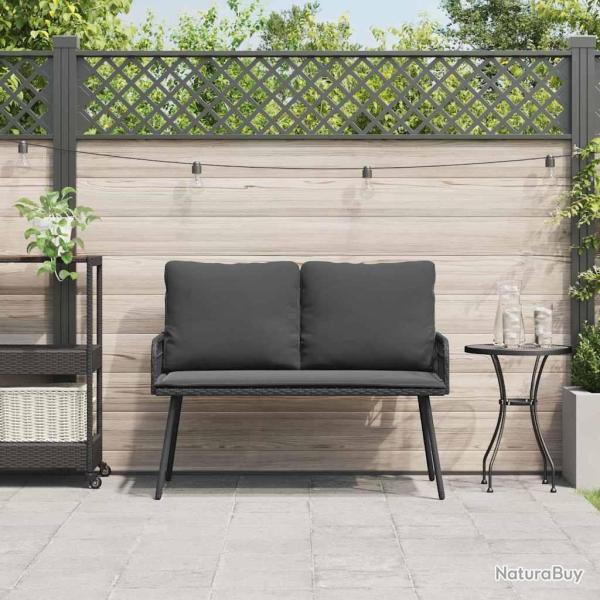 Banc de jardin Noir 114x64x78 cm Poly Rattan