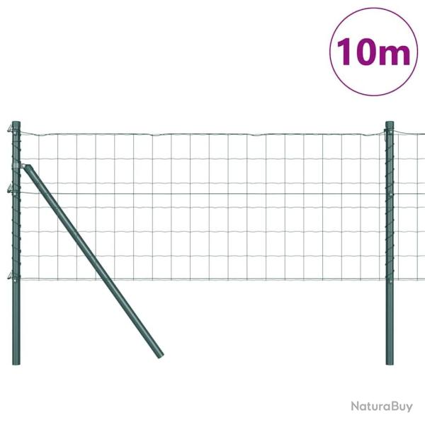 Cl�ture avec poteau Vert 0,4 x 10 m Acier et PVC