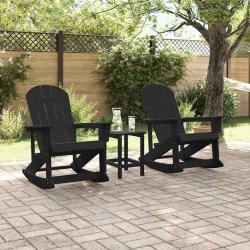 Chaises Ber&ccedil;antes Adirondack 2 pcs Noir 73,5 x 92 x 90 cm HDPE