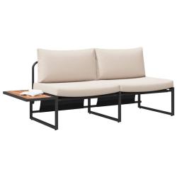 Canap&eacute; de jardin avec coussin Taupe 200,5 x 70 x 85,5 cm Acier