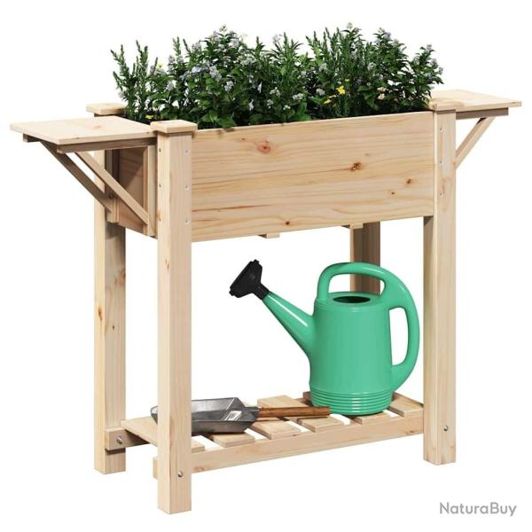 Jardini�re avec �tag�res 111x37x76 cm en bois massif de sapin