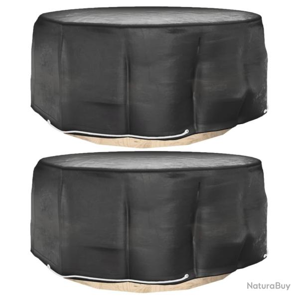 Housses pour meubles de jardin 2 pcs 10 oeillets �260x90 cm rond