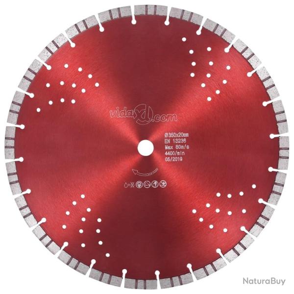 Disque de coupe diamant� avec turbo et trous Acier 350 mm