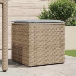 Coffre de rangement extérieur Beige Rattan synthétique Moyen