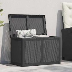 Bo&icirc;te de rangement de jardin 180 L Noir PP Rotin