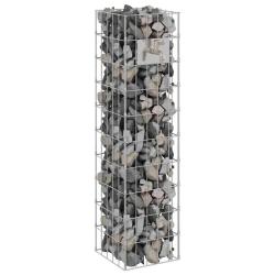 Colonne Gabion avec Robinet d'Eau 100x25x25 cm Acier Inoxydable 304
