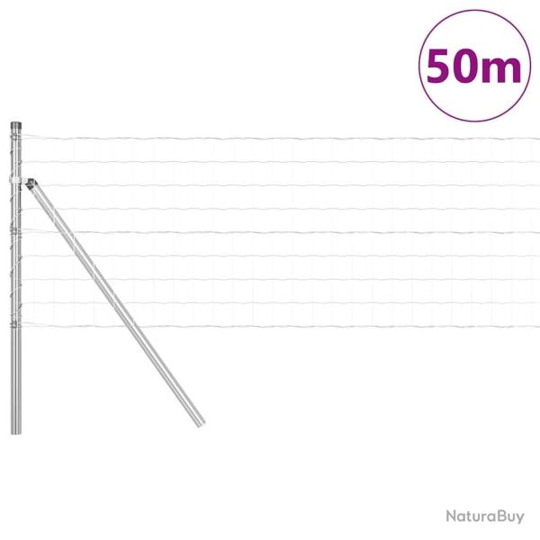 Cl�ture Euro avec 13 poteaux de 0,4 x 50 m en acier galvanis�