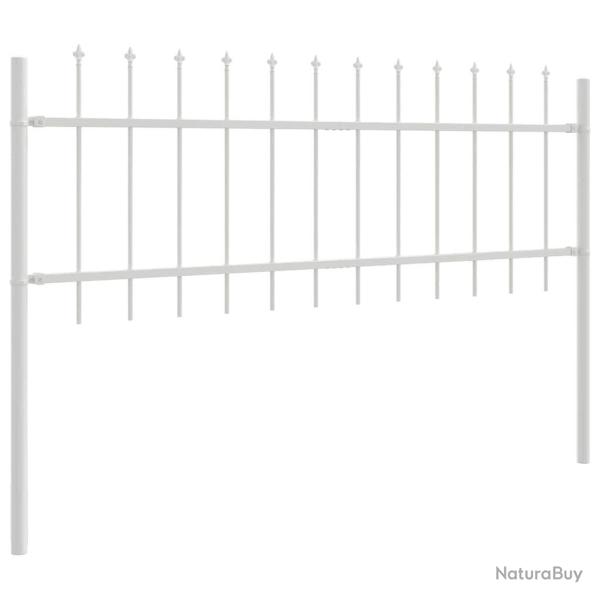 Cl�ture de jardin avec pointes blanches, 1,70 x 0,60 m, en acier.