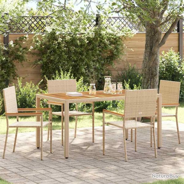 Chaises de Jardin 4 pcs Crme, Marron