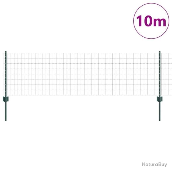 Cl�ture Euro avec 5 poteaux en U Verte 0.6x10 m Acier