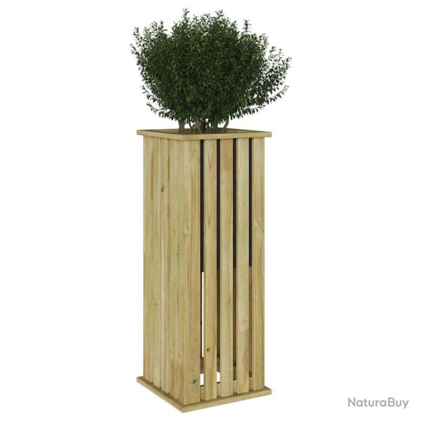Jardinier avec doublure 33 x 33 x 85 cm, en pin impr�gn�.