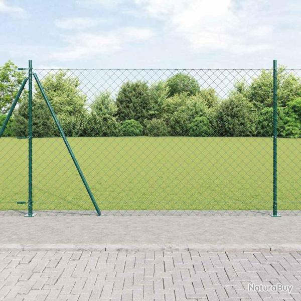 Jeu de Poteaux de Cl�ture Argent 25 x 1,4 m Acier galvanis�