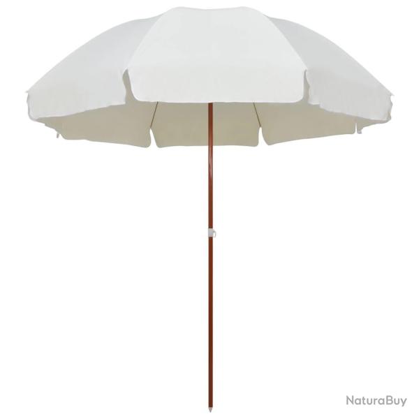 Parasol de jardin avec mt en acier 300 cm sable