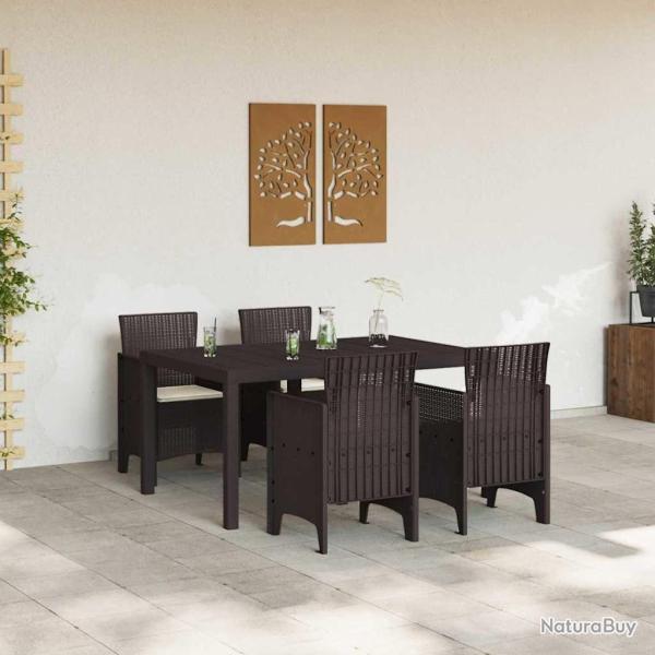 Ensemble de Salle  Manger de Jardin 5 pcs Marron