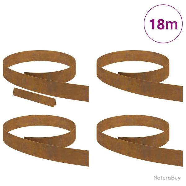 Bordure de jardin 4 pcs Rouill� 450 x 10 cm