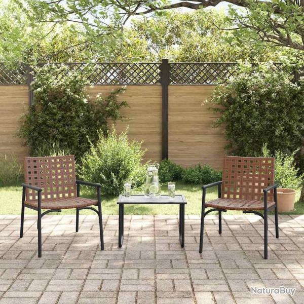 Chaises de jardin 2 pcs Noires 79x56x73,5 cm Rattan en polypropylne