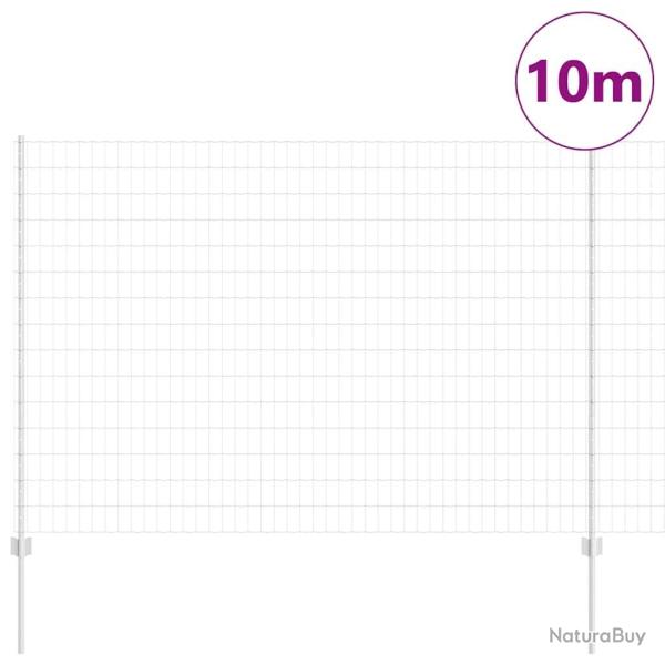 Cl�ture Euro avec 10 poteaux en U Argent 1,5x10 m Acier