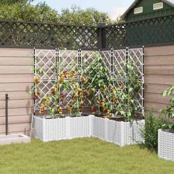 jardini&egrave;re avec treillis 5 pcs blanche 120x120x143 cm