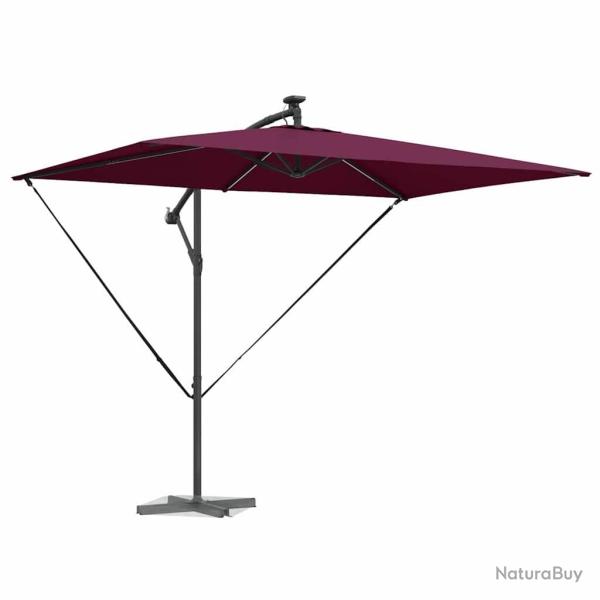 Parasol banane � m�t d�port� Rouge bordeaux 294 x 200 x 254 cm
