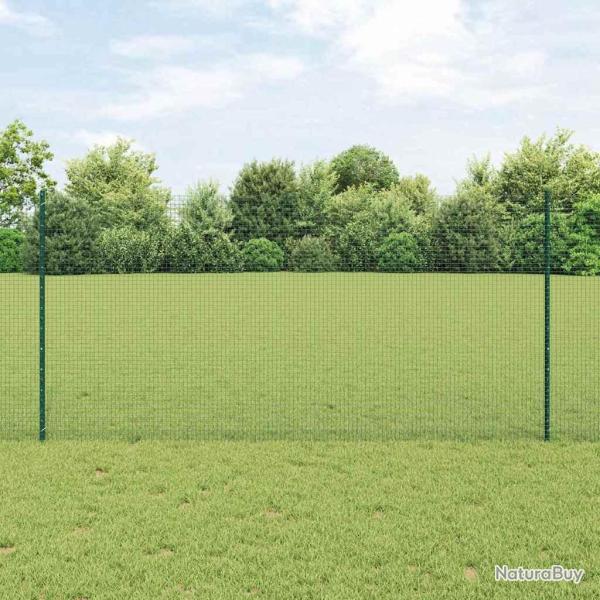 Cl�ture en Fil Soud� avec 11 Piquets U Verte 1,2x25 m Acier