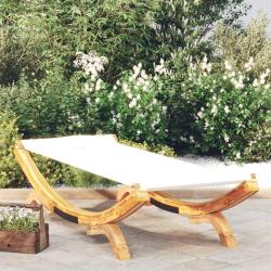 Lit de repos ext&eacute;rieur 100x188,5x44 cm Bois courb&eacute; massif Cr&egrave;me