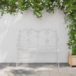 Banc de jardin Blanc antique 104 x 54 x 93 cm Acier