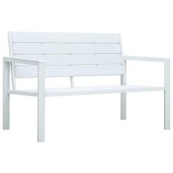 Banc de jardin 120 cm PEHD Blanc Aspect de bois