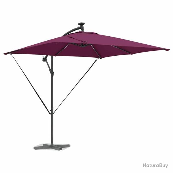 Parasol banane � m�t d�port� Rouge bordeaux 249 x 249 x 250 cm