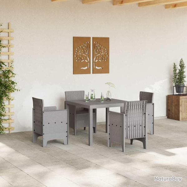 Table de Jardin Gris clair 100x100x73 cm Poly Rattan