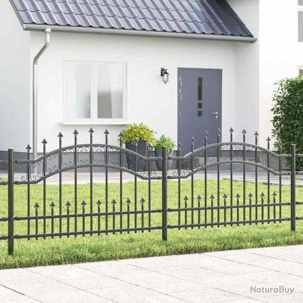 Cl�ture de jardin Gris 115 cm Acier peint par poudre