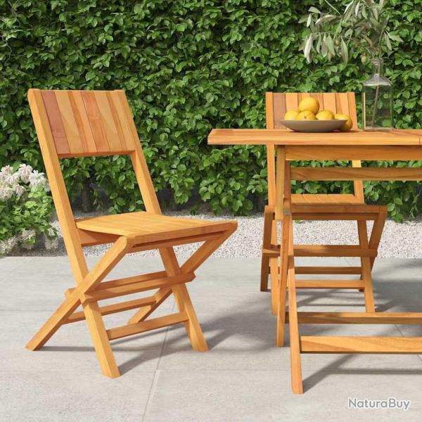 Chaises de jardin pliantes lot de 2 47x61x90cm bois massif teck