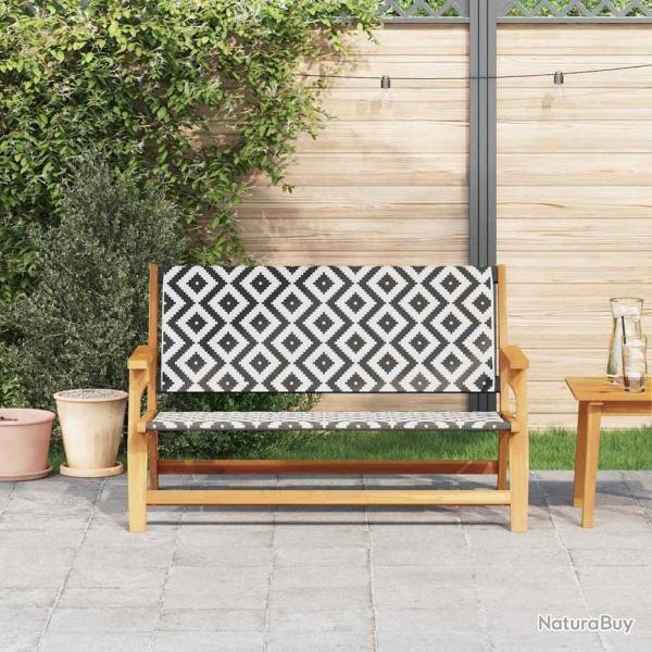 Banc de jardin Noir et blanc 122x76x73.5 cm Bois massif d'acacia