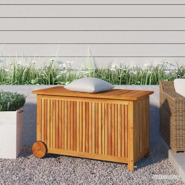 Bo�te de rangement de jardin avec roues 90x50x58 cm Bois acacia