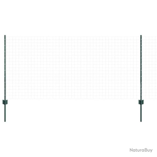 Poteaux de cl�ture 5 pcs en U vert de 100 cm en acier