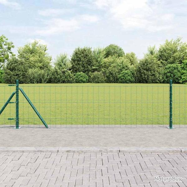 Cl�ture Euro avec 13 poteaux � embase 0,6 x 25 m en acier galvanis�