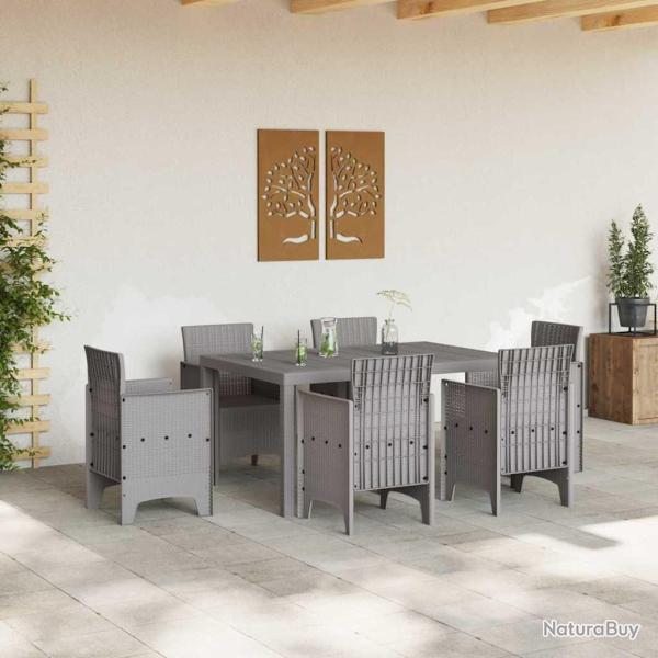 Table de jardin Gris clair 150x100x73 cm Rattan synth�tique