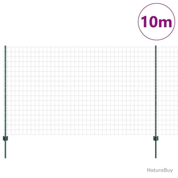 Cl�ture Euro avec 5 poteaux U Vert 1,4x10 m Acier