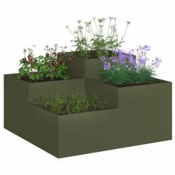 Jardini&egrave;re 80x80x48 cm Vert olive Acier