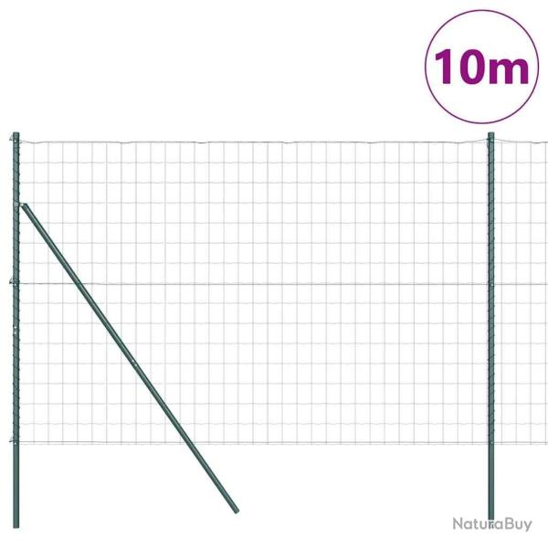 Cl�ture Euro avec 7 poteaux de 1,5 x 10 m en acier galvanis� vert