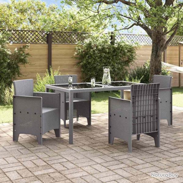 Chaises de jardin 4 pcs Gris clair 53 x 49 x 85 cm Plastique