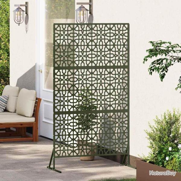 �cran de confidentialit� vert olive 100x50x180 cm en acier.
