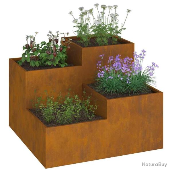 Jardini�re 80x80x60 cm en acier r�sistant aux intemp�ries