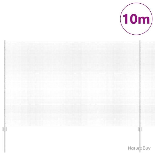 Cl�ture en Fil Soud� avec 10 Poteaux U Argent 1.6x10 m Acier