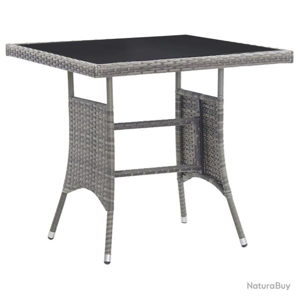 Table de jardin gris 80x80x74 cm r�sine tress�e