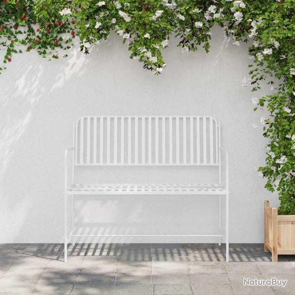 Banc Blanc M�tal 103,5 x 51,5 x 90 cm Durable Banc d'ext�rieur