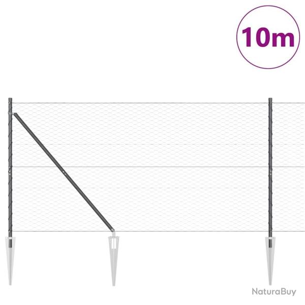 Cl�ture Hexagonale Gris 1,4x10 m Acier
